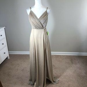 Windsor Gold Shimmer Floor Length Formal Small NWT